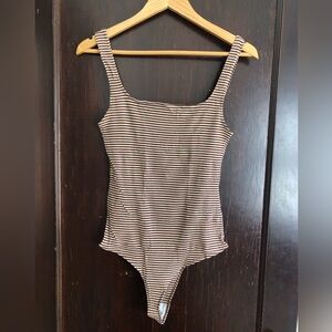 Reformation Striped bodysuit